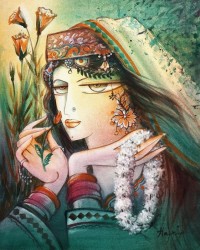 Hajra Mansoor, 16 x 20 inch, Watercolor on Canvas, Figurative Painting, AC-HM-057